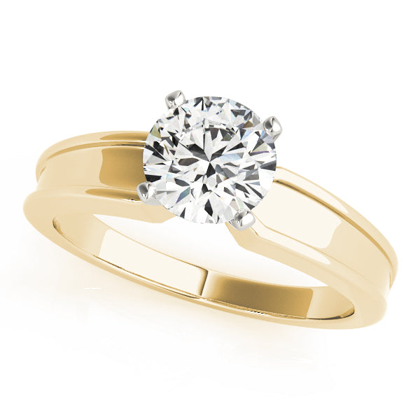 Refined Solitaires Any Shape Round Diamond Engagement Ring in 10K/14K gold and platinum with certified lab-grown or natural diamonds