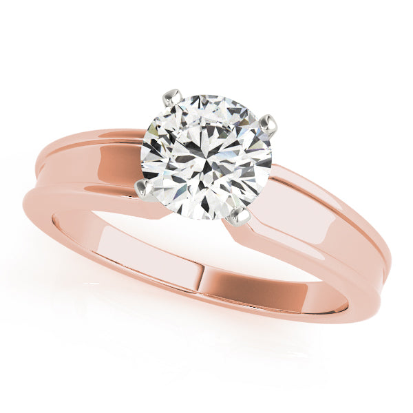 Refined Solitaires Any Shape Round Diamond Engagement Ring in 10K/14K gold and platinum with certified lab-grown or natural diamonds