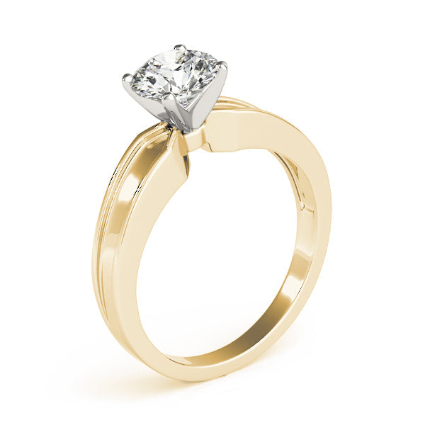 Refined Solitaires Any Shape Round Diamond Engagement Ring in 10K/14K gold and platinum with certified lab-grown or natural diamonds