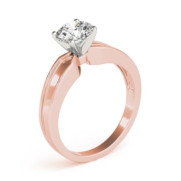 Refined Solitaires Any Shape Round Diamond Engagement Ring in 10K/14K gold and platinum with certified lab-grown or natural diamonds