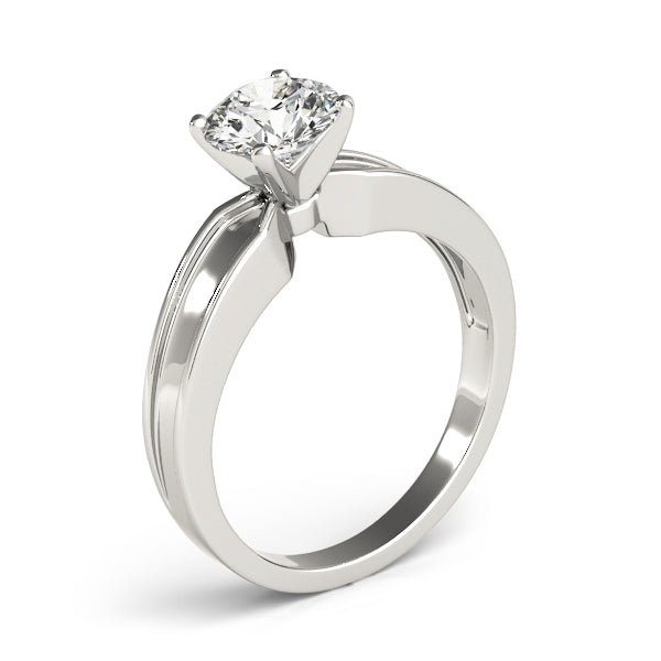 Refined Solitaires Any Shape Round Diamond Engagement Ring in 10K/14K gold and platinum with certified lab-grown or natural diamonds