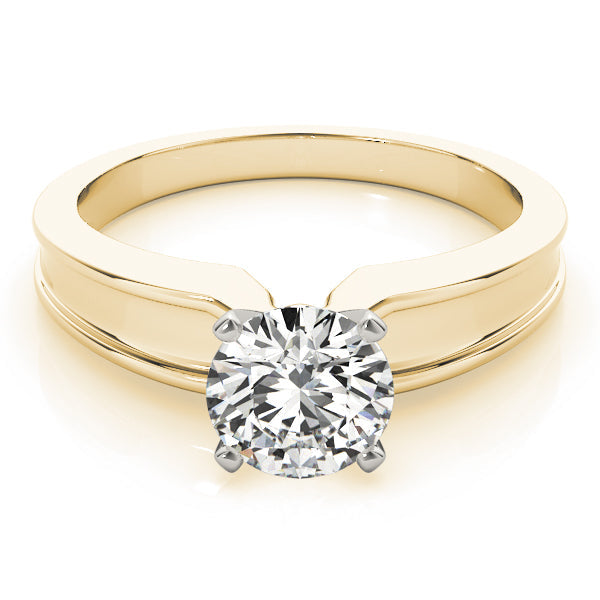 Refined Solitaires Any Shape Round Diamond Engagement Ring in 10K/14K gold and platinum with certified lab-grown or natural diamonds