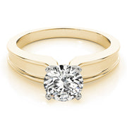 Refined Solitaires Any Shape Round Diamond Engagement Ring in 10K/14K gold and platinum with certified lab-grown or natural diamonds