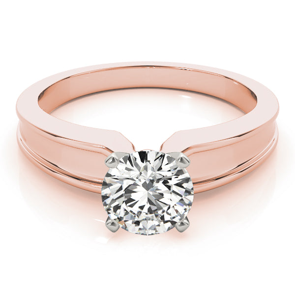 Refined Solitaires Any Shape Round Diamond Engagement Ring in 10K/14K gold and platinum with certified lab-grown or natural diamonds