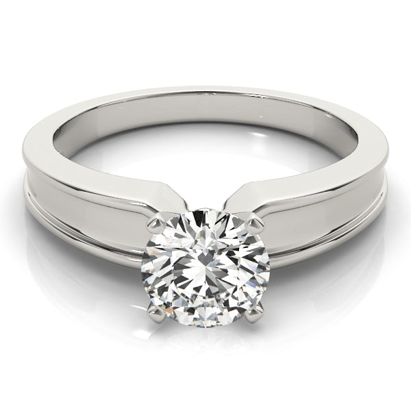 Refined Solitaires Any Shape Round Diamond Engagement Ring in 10K/14K gold and platinum with certified lab-grown or natural diamonds
