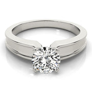 Refined Solitaires Any Shape Round Diamond Engagement Ring in 10K/14K gold and platinum with certified lab-grown or natural diamonds