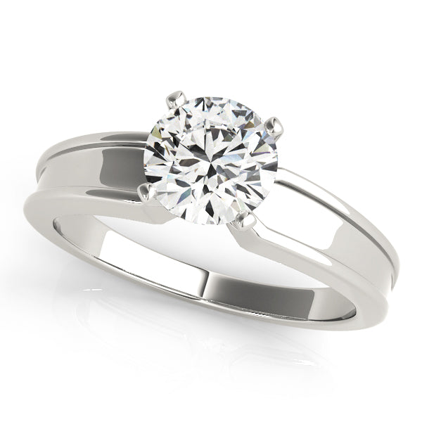 Refined Solitaires Any Shape Round Diamond Engagement Ring in 10K/14K gold and platinum with certified lab-grown or natural diamonds