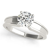 Refined Solitaires Any Shape Round Diamond Engagement Ring in 10K/14K gold and platinum with certified lab-grown or natural diamonds