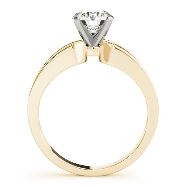 Refined Solitaires Any Shape Round Diamond Engagement Ring in 10K/14K gold and platinum with certified lab-grown or natural diamonds