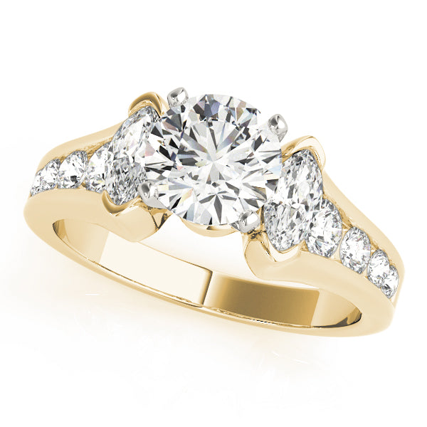 Iconic Fancy Shape Remounts Marquise Diamond Engagement Ring in 10K/14K gold and platinum with certified lab-grown or natural diamonds