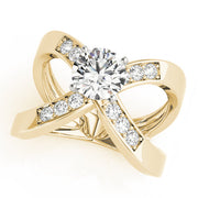 Signature Remounts Round Diamond Engagement Ring in 10K/14K gold and platinum with certified lab-grown or natural diamonds