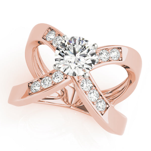 Signature Remounts Round Diamond Engagement Ring in 10K/14K gold and platinum with certified lab-grown or natural diamonds