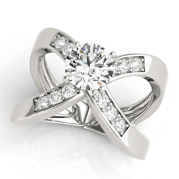 Signature Remounts Round Diamond Engagement Ring in 10K/14K gold and platinum with certified lab-grown or natural diamonds
