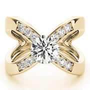 Signature Remounts Round Diamond Engagement Ring in 10K/14K gold and platinum with certified lab-grown or natural diamonds