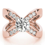Signature Remounts Round Diamond Engagement Ring in 10K/14K gold and platinum with certified lab-grown or natural diamonds