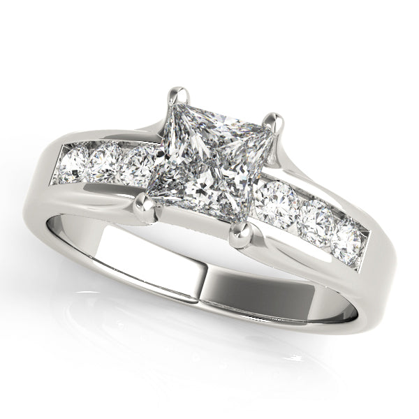 Channel-Set Princess Diamond Engagement Ring in 10K/14K gold and platinum with certified lab-grown or natural diamonds