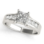 Channel-Set Princess Diamond Engagement Ring in 10K/14K gold and platinum with certified lab-grown or natural diamonds