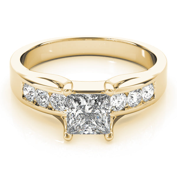 Channel-Set Princess Diamond Engagement Ring in 10K/14K gold and platinum with certified lab-grown or natural diamonds