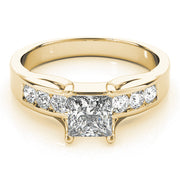 Channel-Set Princess Diamond Engagement Ring in 10K/14K gold and platinum with certified lab-grown or natural diamonds