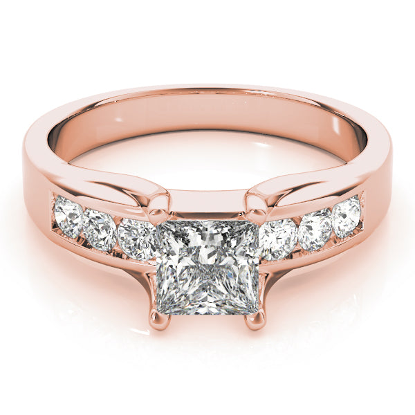 Channel-Set Princess Diamond Engagement Ring in 10K/14K gold and platinum with certified lab-grown or natural diamonds
