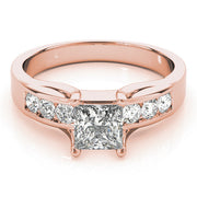 Channel-Set Princess Diamond Engagement Ring in 10K/14K gold and platinum with certified lab-grown or natural diamonds