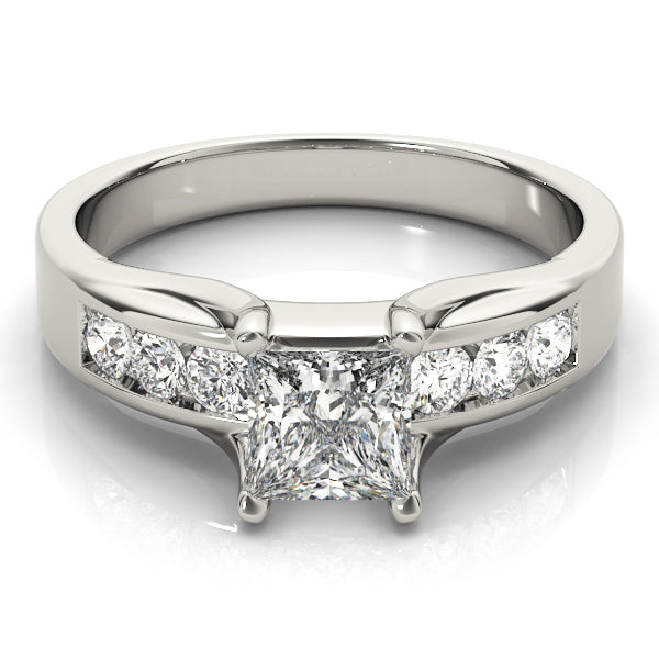 Channel-Set Princess Diamond Engagement Ring in 10K/14K gold and platinum with certified lab-grown or natural diamonds