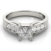Channel-Set Princess Diamond Engagement Ring in 10K/14K gold and platinum with certified lab-grown or natural diamonds