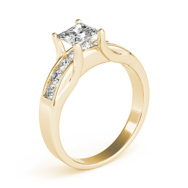 Channel-Set Princess Diamond Engagement Ring in 10K/14K gold and platinum with certified lab-grown or natural diamonds