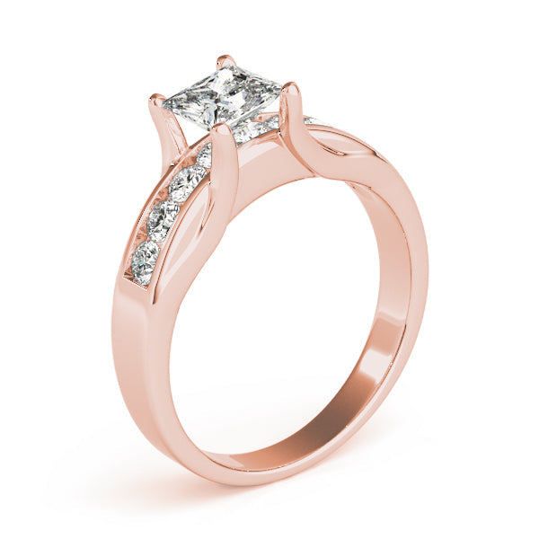 Channel-Set Princess Diamond Engagement Ring in 10K/14K gold and platinum with certified lab-grown or natural diamonds