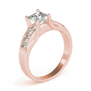 Channel-Set Princess Diamond Engagement Ring in 10K/14K gold and platinum with certified lab-grown or natural diamonds