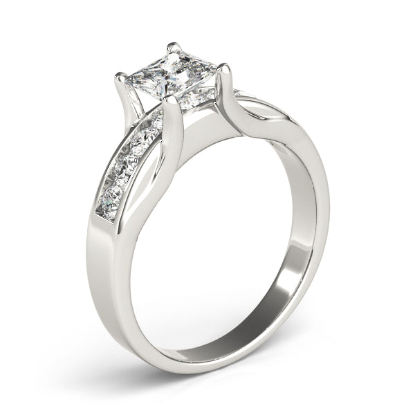 Channel-Set Princess Diamond Engagement Ring in 10K/14K gold and platinum with certified lab-grown or natural diamonds