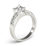 Channel-Set Princess Diamond Engagement Ring in 10K/14K gold and platinum with certified lab-grown or natural diamonds