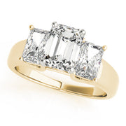 Regal Three-Stone Oval Diamond Engagement Ring in 10K/14K gold and platinum with certified lab-grown or natural diamonds