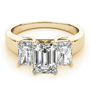 Regal Three-Stone Oval Diamond Engagement Ring in 10K/14K gold and platinum with certified lab-grown or natural diamonds