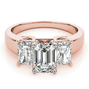 Regal Three-Stone Oval Diamond Engagement Ring in 10K/14K gold and platinum with certified lab-grown or natural diamonds