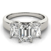 Regal Three-Stone Oval Diamond Engagement Ring in 10K/14K gold and platinum with certified lab-grown or natural diamonds