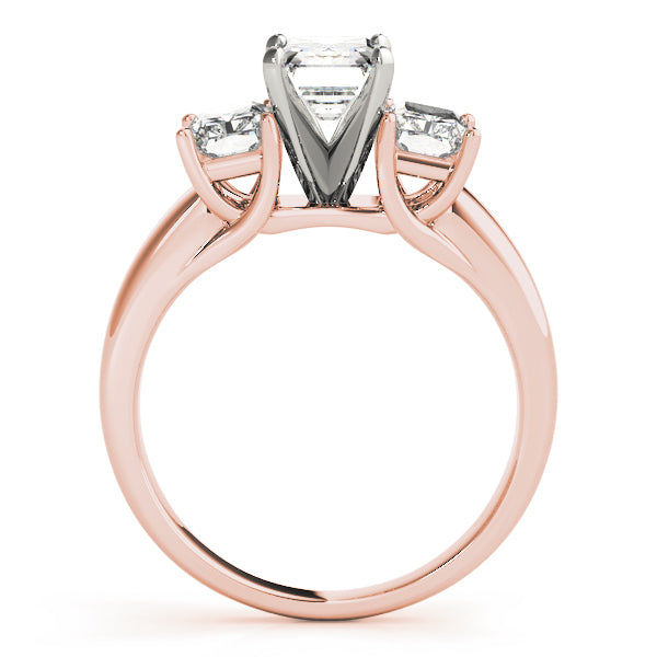 Regal Three-Stone Oval Diamond Engagement Ring in 10K/14K gold and platinum with certified lab-grown or natural diamonds