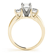 Regal Three-Stone Oval Diamond Engagement Ring in 10K/14K gold and platinum with certified lab-grown or natural diamonds