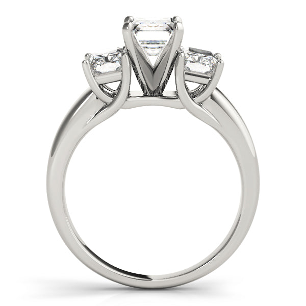 Regal Three-Stone Oval Diamond Engagement Ring in 10K/14K gold and platinum with certified lab-grown or natural diamonds