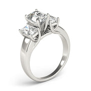 Regal Three-Stone Oval Diamond Engagement Ring in 10K/14K gold and platinum with certified lab-grown or natural diamonds