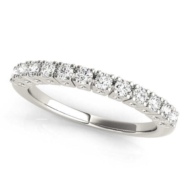 Prong Set Half Eternity Ring in Gold & Platinum