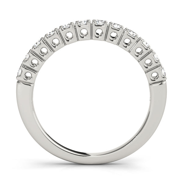 Prong Set Half Eternity Ring in Gold & Platinum