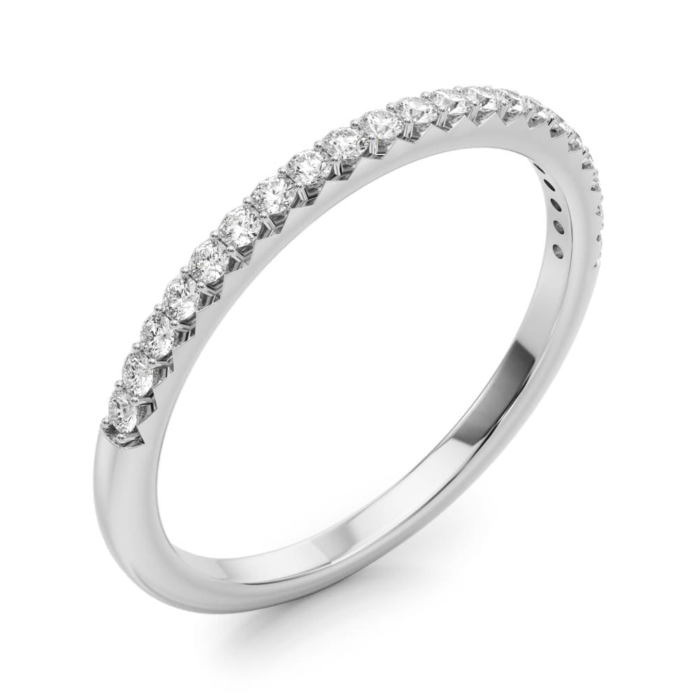 Straight Prong Set Half Eternity Ring in Gold & Platinum