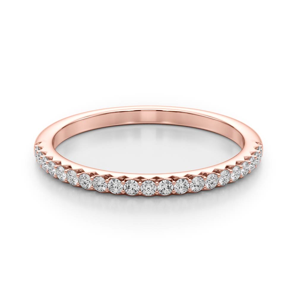 Straight Prong Set Half Eternity Ring in Gold & Platinum
