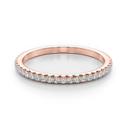 Straight Prong Set Half Eternity Ring in Gold & Platinum