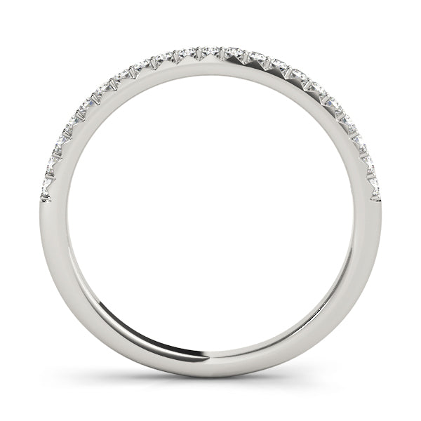 Straight Prong Set Half Eternity Ring in Gold & Platinum