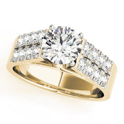 Majestic Multi-Row Round Diamond Engagement Ring in 10K/14K gold and platinum with certified lab-grown or natural diamonds