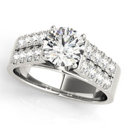 Majestic Multi-Row Round Diamond Engagement Ring in 10K/14K gold and platinum with certified lab-grown or natural diamonds
