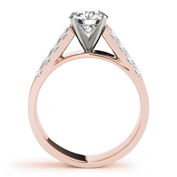 Majestic Multi-Row Round Diamond Engagement Ring in 10K/14K gold and platinum with certified lab-grown or natural diamonds