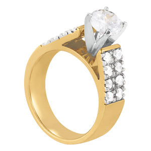 Majestic Multi-Row Round Diamond Engagement Ring in 10K/14K gold and platinum with certified lab-grown or natural diamonds